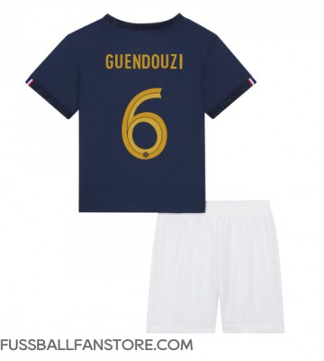 Frankreich Matteo Guendouzi #6 Replik Heimtrikot Kinder WM 2022 Kurzarm (+ Kurze Hosen)